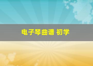 电子琴曲谱 初学